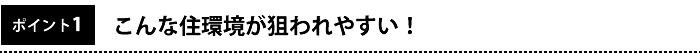 ポイント1　こんな住環境が狙われやすい！